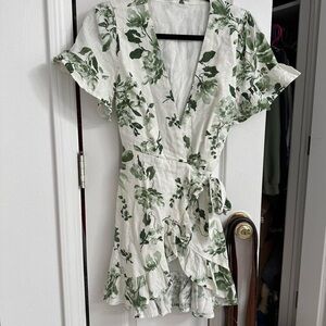 Abercrombie Linen Floral Wrap Dress